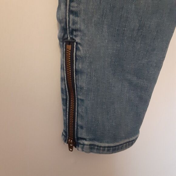 HOLLISTER Jeans Womens Size 9R Distressed Blue Skinny Zipper Ankle Low Rise Crop - Picture 7 of 11